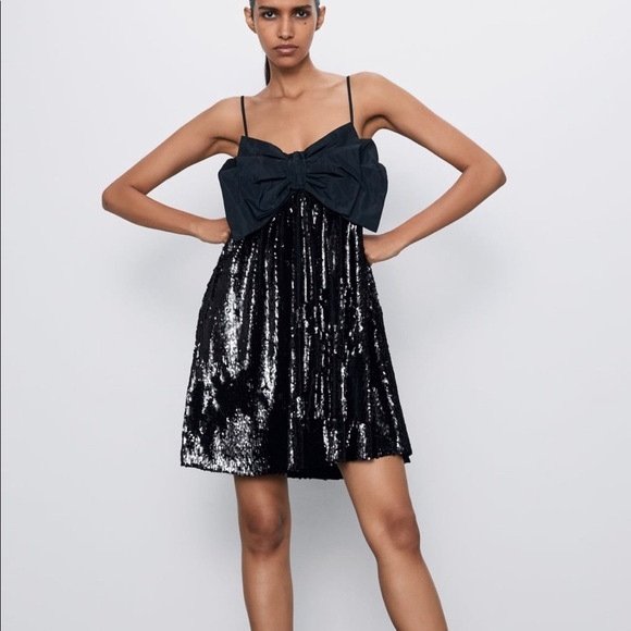 Zara Dresses & Skirts - Zara Sequin Bow Dress